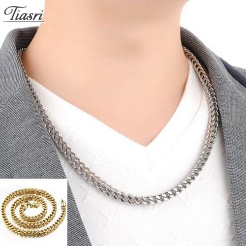 Tiasri 6mm Gothic Mens Necklace on the Neck High Quality Stainless Steel Jewelry Accessories Friends Best Gifts Punk Style 2020