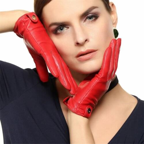 Genuine Leather Women Gloves Special Offer 2018 Wrist Solid Sheepskin Glove Fashion Short Design Driving Free Shipping EL033PN