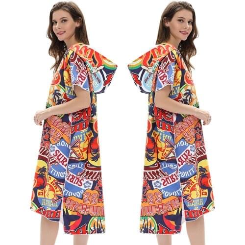Men Women Microfiber Large Beach Towel Wetsuit Changing Robe Dry Swimming Robe Hooded Bath Towels Surf Poncho Quick Dry Bathrobe