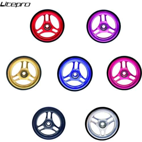 For Brompton /Week eight/3Sixty Bike Easywheel Hollow Bearing Easywheel 6MM Aluminum Alloy Push Wheel Bike Parts