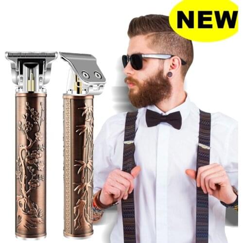 Professional Retro Electric Hair Clippers Beard Trimmer Barber Grooming Kit Rechargeable Cordless Haircut Machine