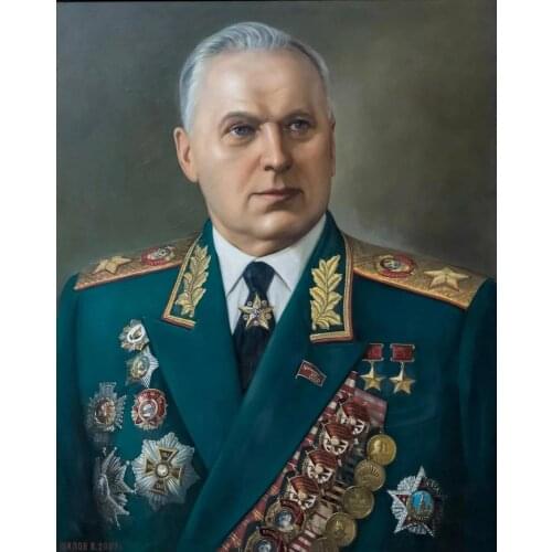 Russia World War II General Portrait of a Soviet Russian General Konstantin Konstantinovich Rokossovsky PRINT painting on canvas