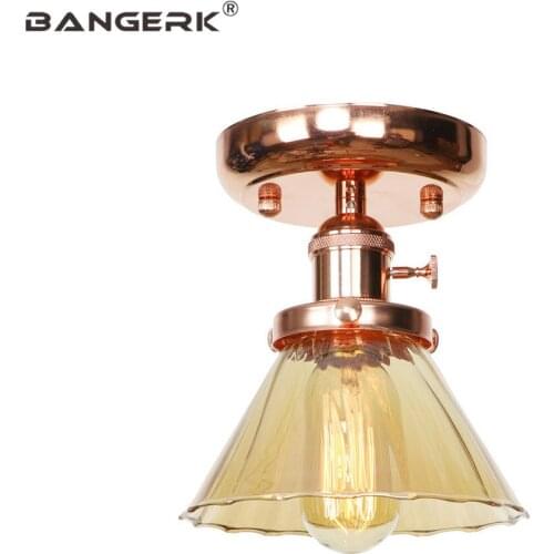 Nordic Modern Loft Ceiling Lights Switch Iron Glass Edison LED Ceiling Light Lamps Living Dining Room Aisle Home Decor Lighting
