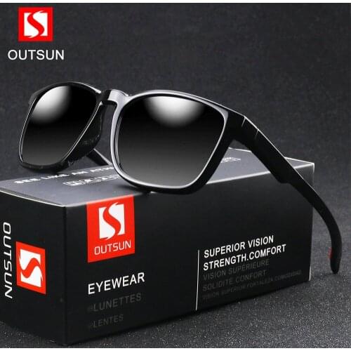 OUTSUN DESIGN Classic Polarized Sunglasses Men Women Driving Square Frame Retro Sun Glasses Male Goggle UV400 Gafas De Sol OS118