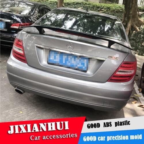 For Benz W204 Spoiler 2008-2018 For Benz W204 C180 C200 C260 C7 Spoiler TF ABS Material Car Rear Wing Primer Color Rear Spoiler