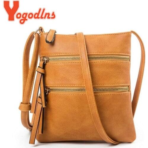 Yogodlns New Casual Solid Color Women Shoulder Bags Double Zippers Messenger Bag Small Phone Purse Lady Simple Crossbody Bags