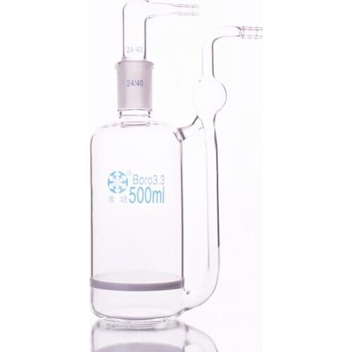 Gas scrubbing device with sand plate,Capacity 500ml,Sand board gas washing bottle