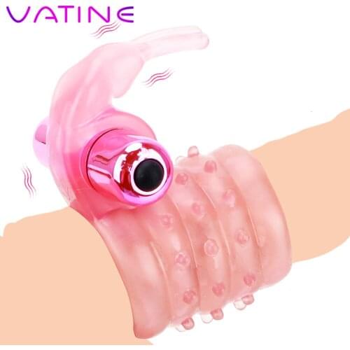 VATINE Vibrating Penis Ring Cockring Rabbit Vibrator Elastic Male Delay Ejaculation Ring Clitoris Stimulate Sex Toys for Couples