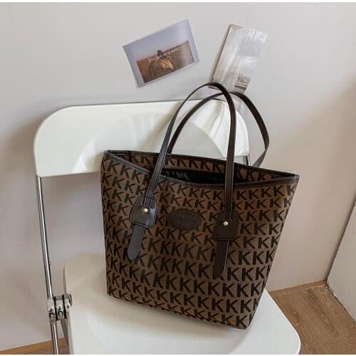 Vintage Women Tote Bag Luxury Brand Canvas Shoulder Bags For Women Fashion Casual Large Handbags High Quality Bolsa