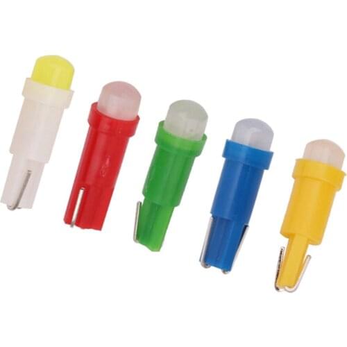 YSY 100pcs T5 1 led smd Ceramic Dashboard Gauge Instrument Ceramic Car Auto Side Wedge Light Lamp 73 74 79 85 86 COB LED Bulb DC