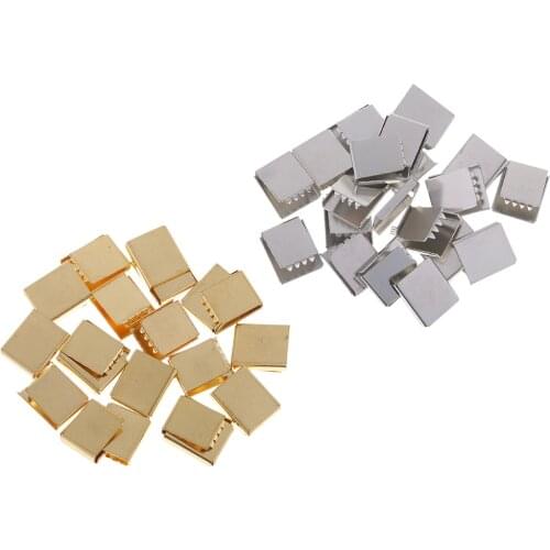 20pcs Ribbon Clip Clamps Necklace Bracelet Tips Cord Ends Beads Clasps Hooks