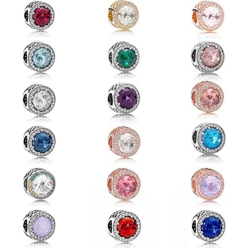 Fashion New 925 Sterling Silver Radiant Heart Glacier Multicolor Crystal Clear Cz Original Ladies Beaded Diy Braceletift