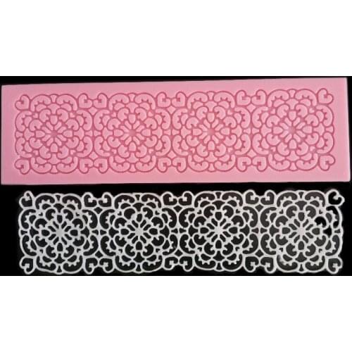 1PC Cake Silicone Mat Sugarcraft Fondant Cake border Decorating Tools Kitchen Baking Silicone Flower Shape Lace Molds LB 469