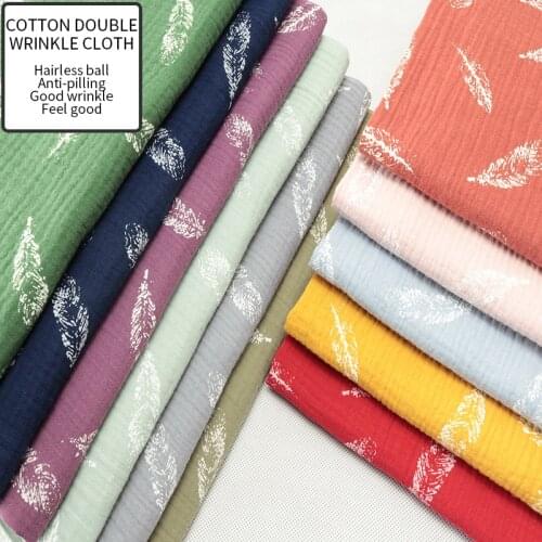 100*135cm 2021 Cotton Double-Layer Gauze, Cotton Crepe Fabric, Pleated Texture Fabric Patchwork Needlework DIY Pajamas