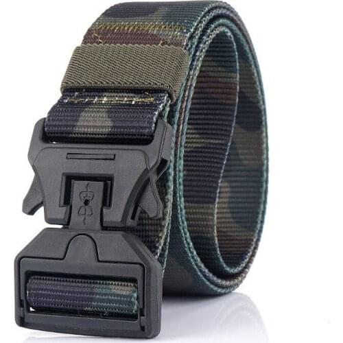 New Nylon Tactical Belt Men Women Solid Canvas Belt Magnetic Buckle 3.8cm Army Training Combat Casual Belt HEC4