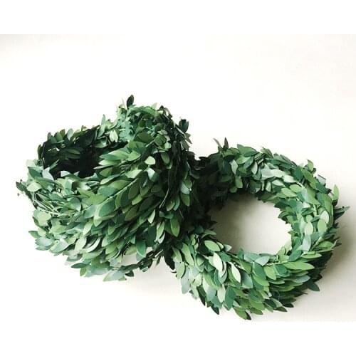 7.5M Christmas Halloween New Year Festival Party Supplies Green Leaves Wreath Garland DIY Crafts Fake Plants Vine Home Decor
