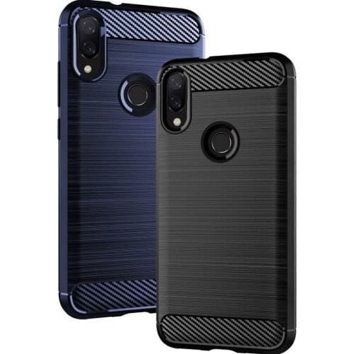 Shock Absorption Cover Soft TPU Anti Scratch Carbon Fiber Back Original Case for Xiaomi Mi Play 5.84" Cover Cases