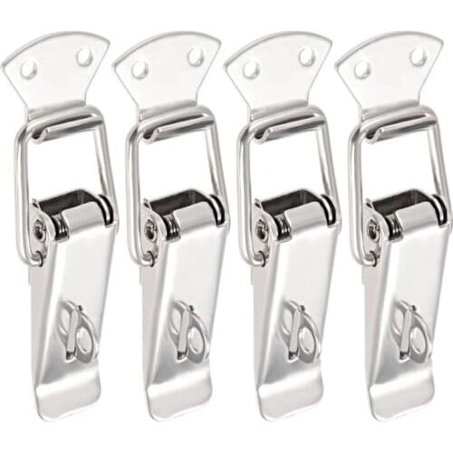 Large Toggle Latch Stainless Steel Spring Loaded Catch Clamp Clip for Toolbox, Cases, Chests 130mm/5.1" Length -Pack of 4