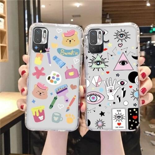 Fundas For Xiaomi Redmi Note 10 10s Case Flower Cartoon Soft Tpu Shockproof Phone Cover For Redmi Note 10 Pro 4G 5G Coque Capa