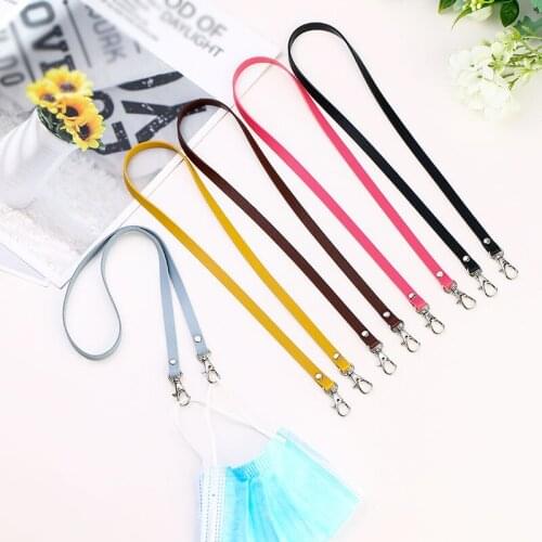 Business PU Leather Lanyards Neck Strap For Pass Card Badge Gym Key Mobile Phone Holder DIY Hang Rope Lariat Lanyard