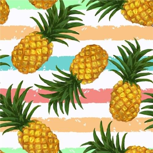Spandex stretch fabric fresh fruit swimsuit custom printing cute pineapple pattern cloth DIY handmade patchwork LL1