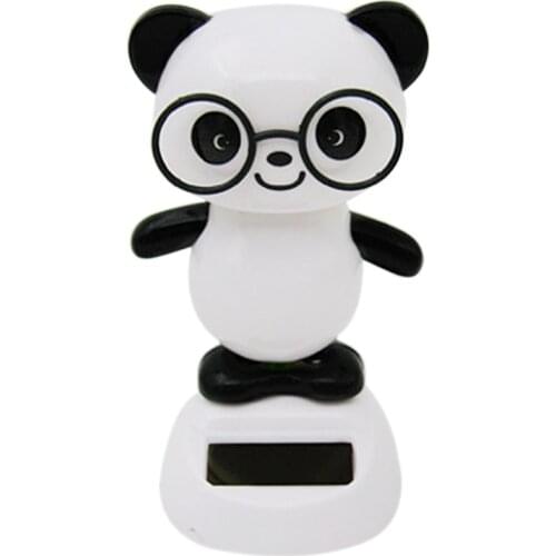Solar Operated Toy Dancing Bobbleheads Panda Ornament Animal Figure Car Home Decor Tabletop Desk Office Display