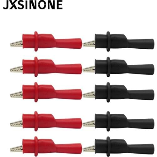 Cleqee P2008 10PCS Insulation Metal Alligator Clips Electric Test Accessories The tail can match the multimeter probe