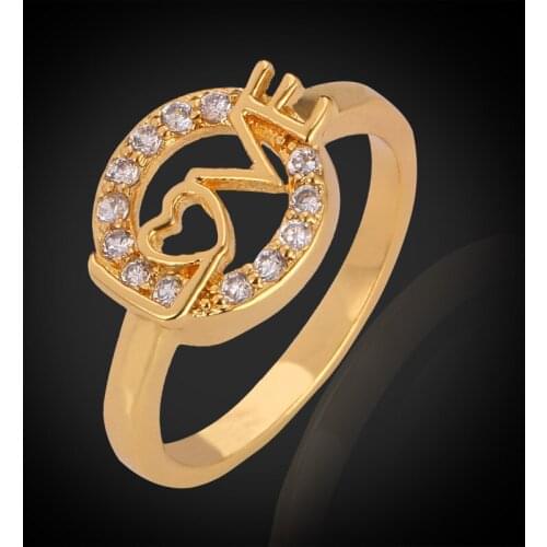 Lovers Rings Yellow Yellow Gold Color Top Quality Cubic Zircon Wedding Rings With Giftbox Fashion Jewelry For Women MGC R323