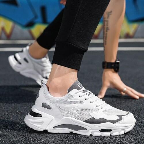 Men Casual Shoes Breathable Sneakers Men Mesh Sports Shoes Trend Trainers Men Shoes Lace-up Running Sneakers for Men