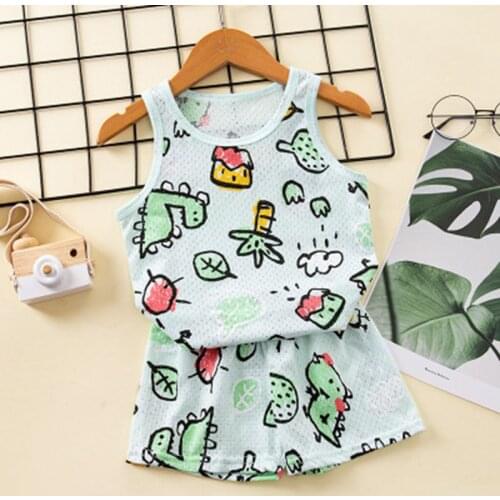 2-9Yrs Boys Summer Vest Clothing Sets Toddler Girls Clothes Baby Boy Summer Clothes Girls Summer Outfits Teenage Girls Clothing