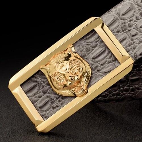 Best selling leopard buckle designer belt mens belt high quality luxury brand famous casual cehomture homme leather belt