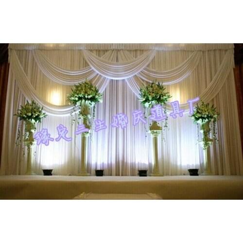Top selling 3*6 Meter elegance pure white wedding backdrops romantic wedding decoration, wedding stage curtain,wedding supply