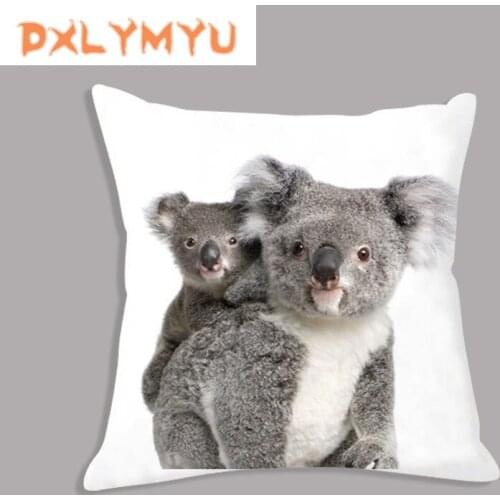 Cute Koala Pillow Case Plush Decorative Cushion Sofa Car Cushion Cover Home Decoration 45cm x 45cm Animals Pillowcase