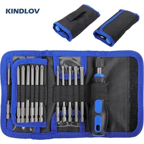 KINDLOV 24 In 1 Screwdriver Set Quick Release Handle Hex Torx Phillips Long Screwdriver Bit Kit Magnetic Bit Holder Hand Tools
