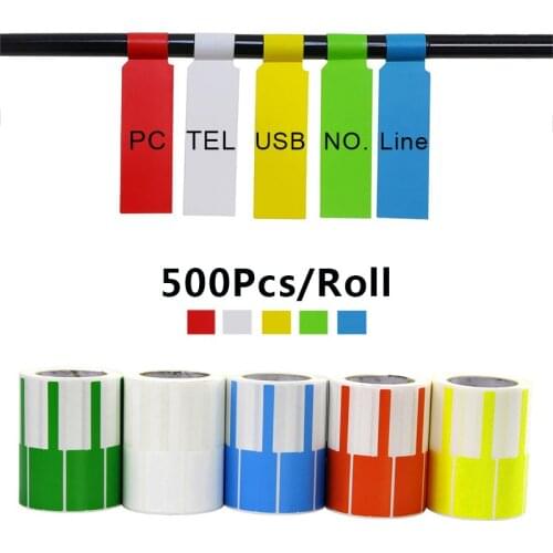 500Pcs Cable Organizer Self-Adhesive Label WaterProof Tear-Resista Wire Cable Label Oil-proof Tag Stickers Cord Identification