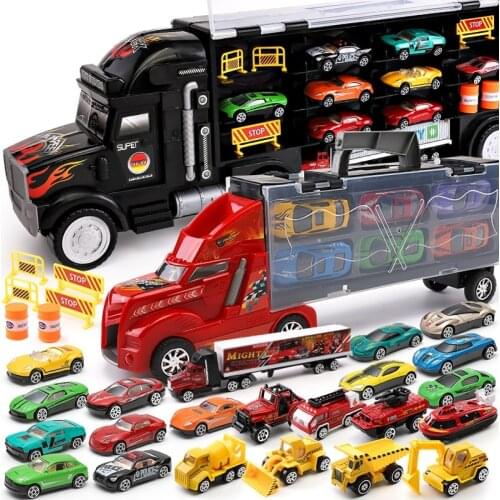 Original Hotwheels Brand Track Toy Heavy-duty transporter Can Hold 50 Cars Hot wheels Hauler Truck Toy Caminhao de brinquedo
