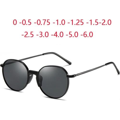 1.49 Refractive Index Polarized Colorful Lens Oval Sunglasses Women Men Anti-UV Vintage Sunglasses Diopter 0 -0.5 -0.75 To -6.0