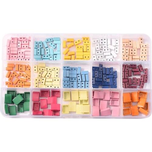 Half Square Enamel Tila Tile Bead Bulk Metal Hematite Colored Beads for Bracelet Jewelry Making Diy Jewelry Gift for Girls 2020