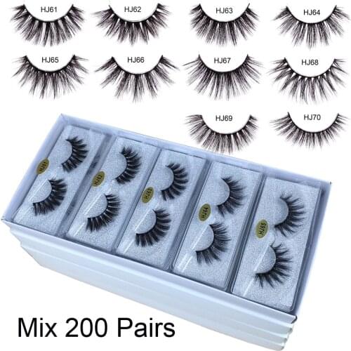 Wholesale lashes 30/50/70/100/200 pairs 3d mink lashes bulk eyelash extension natural false eyelashes makeup Long Eye Lashes