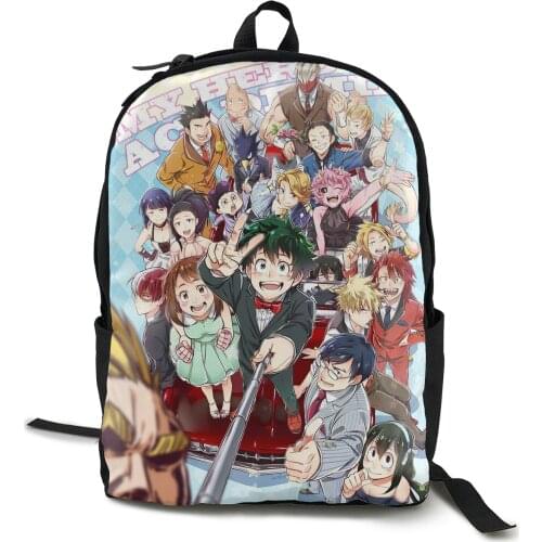 My Hero Academia Fashion Colleage Backpacks for School Travelling Hiking Teen Casual Daypacks Teenage Boys Girls School Bookbag