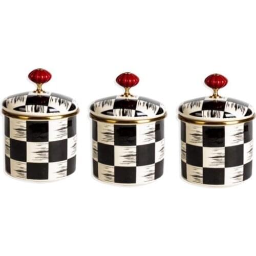 Mackenzie 12cm Cream-black Enamel 3'lü Spice Emy-120