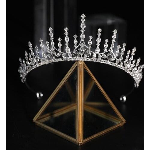 Rhinestones Bridal Crystal Tiaras Bride Baroque Party Crowns Women Headpiece Wedding Hair Accessories Hair Jewelry Wedding Crown