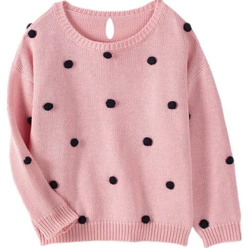Baby Girls Sweaters Autumn Warm O-neck Pullovers Cute Ball Newborn Clothing Wear Kids Knitted Sweater Baby Winter Clothes