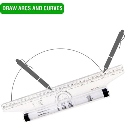 Angle Parallel Ruler Rolling Pusher Foot Chiban Angle Ruler Balancing Scale Protractor for Student Design Drawing Roller