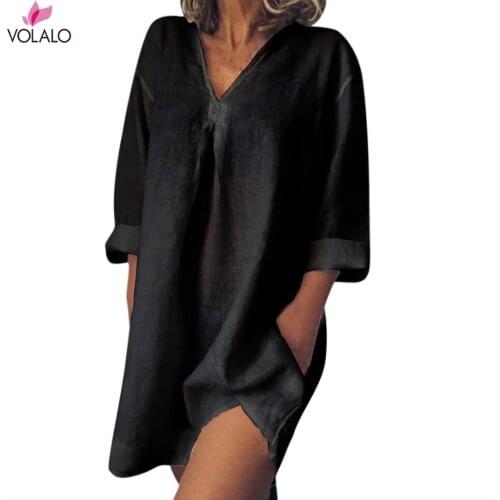 VOLALO Summer Dresses With Buttons