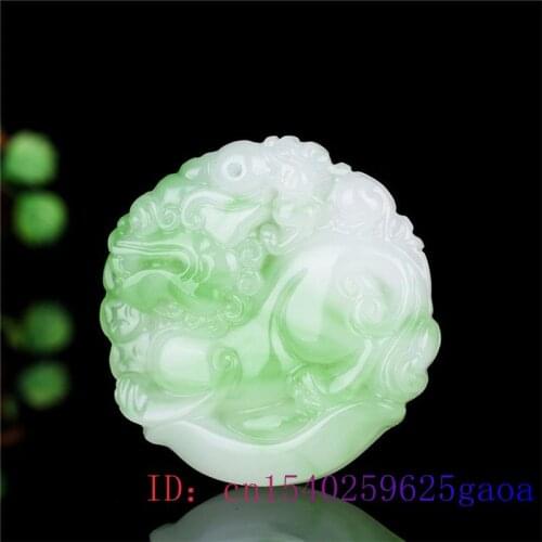 Green Jade Pixiu Pendant Dragon Amulet Charm Gifts Fashion Women Necklace Natural Chinese Jewelry Carved Jadeite