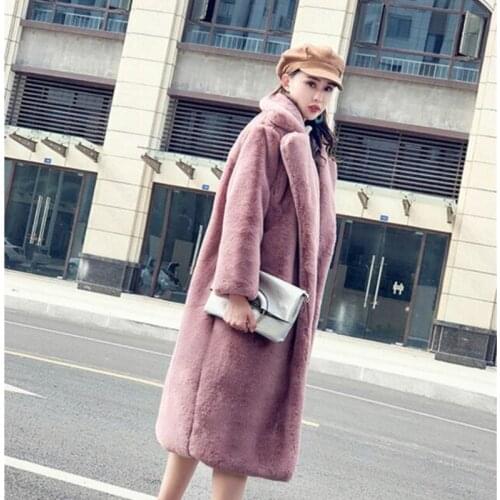 Winter Women Warm Long Faux Fur Coat Parka Women High Quality Imitation Mink Fur Jacket Thick Coats Female Loose Plush Overcoat