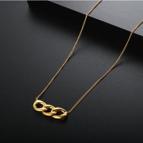 ZMFashion Simple Minimalism Necklace For Women Men Hip Hop High Quanlity Gold Plated Stainless Steel Sweater Chain Fine Jewelry