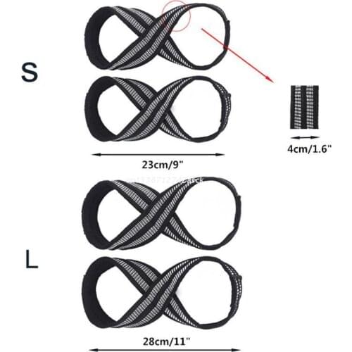 1pair Figure 8 Weight Lifting Strap DeadLift Wrist Strap for Gym Fitness Pull-up Fitness Bodybuilding Equipment Dropship
