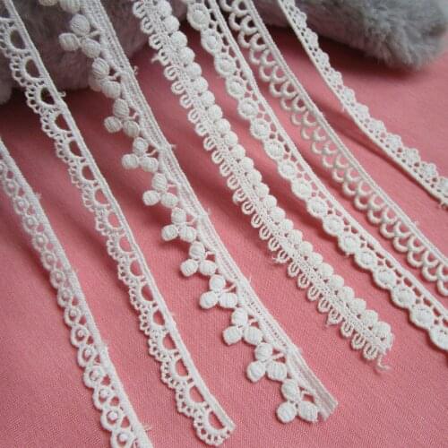 1Pc Dolls Lolita Crafts 180cm Apparel Sewing Fabric DIY Ivory Trim 100% Cotton Crocheted Lace Fabric Ribbon Handmade Accessories